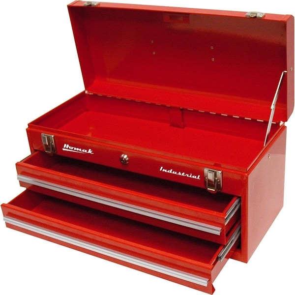 Homak Friction Tool Box, Red, 20 in W x 9-3/4 in D x 8-1/2 in H HO297195 - main